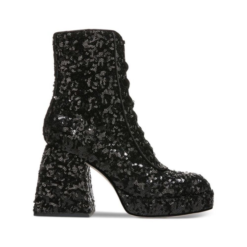 Sam Edelman Black Sequin Heeled Boots